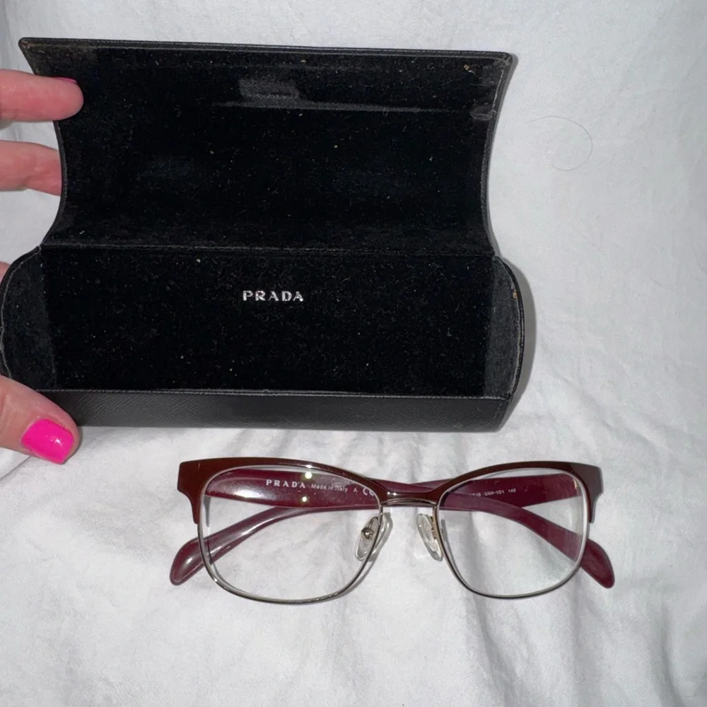 Prada Women’s Burgundy Eyeglass Frames Designer Optical Glasses - Picture 2 of 6